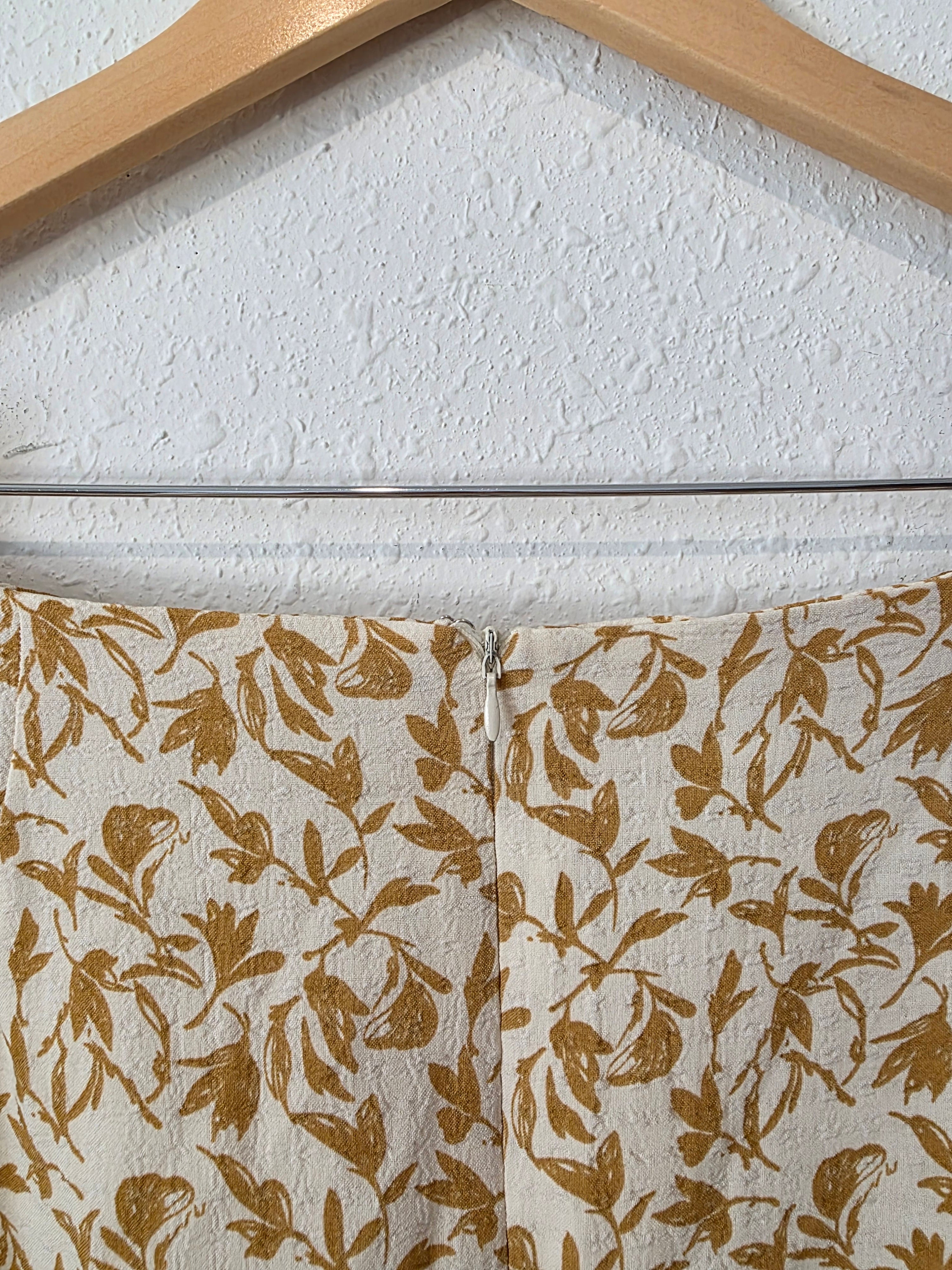 Ellison Yellow Floral Midi Skirt (L)
