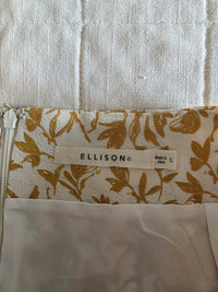 Ellison Yellow Floral Midi Skirt (L)