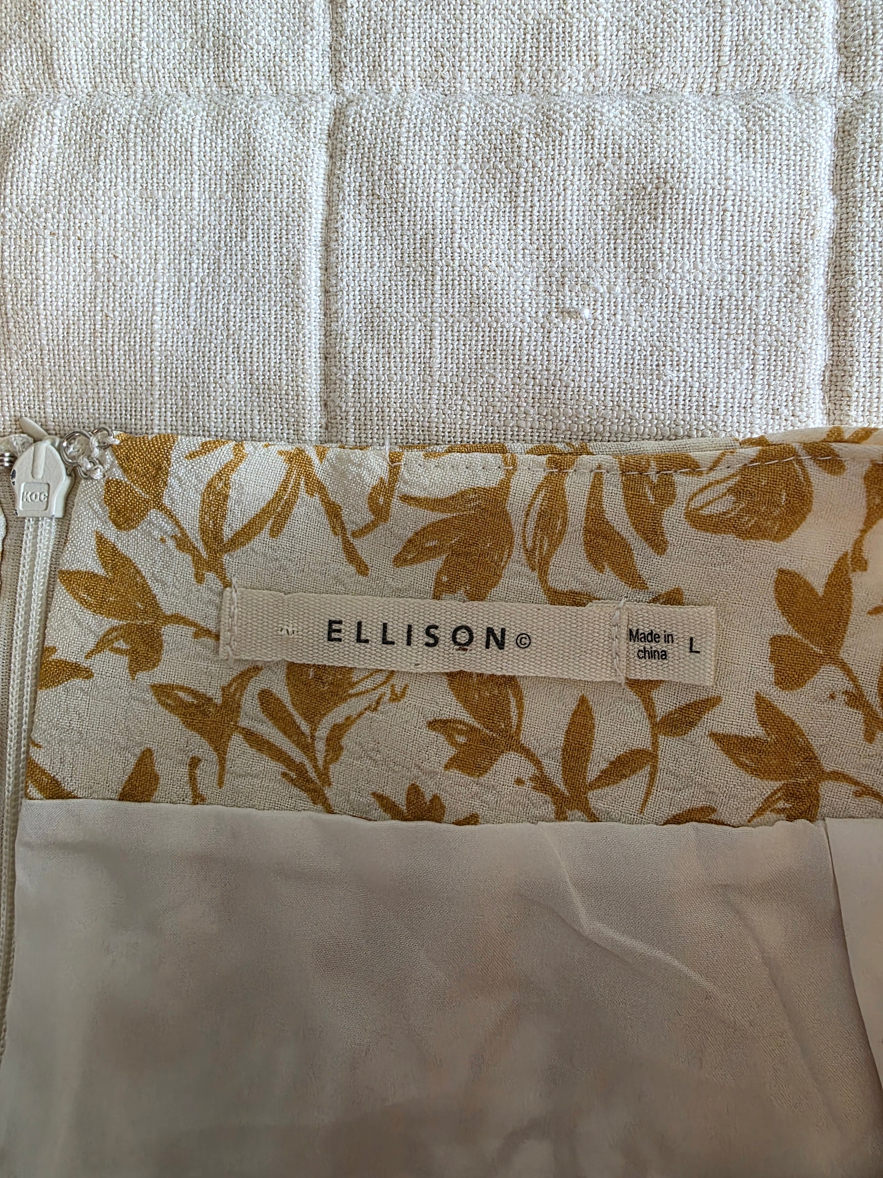 Ellison Yellow Floral Midi Skirt (L)