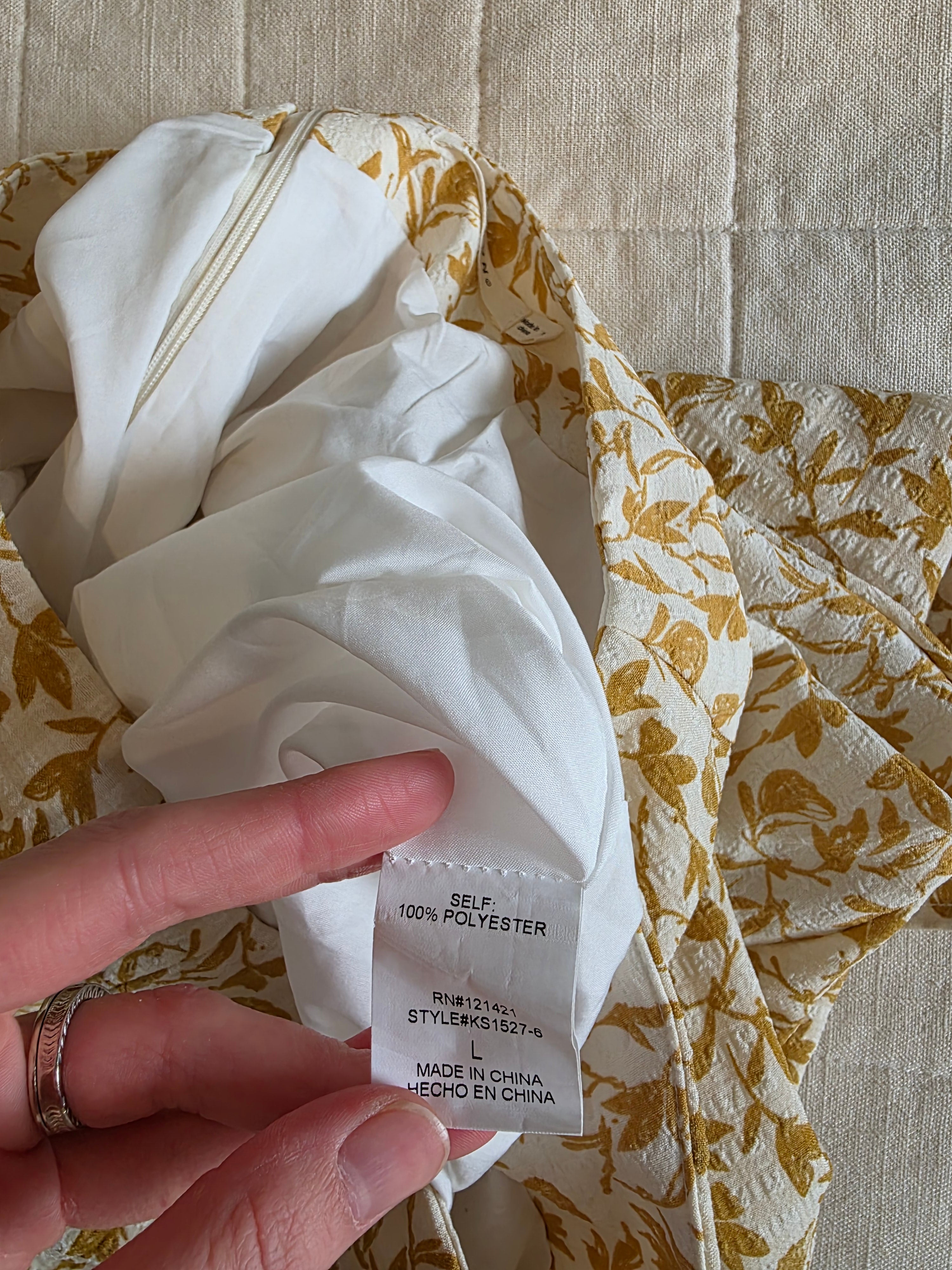 Ellison Yellow Floral Midi Skirt (L)