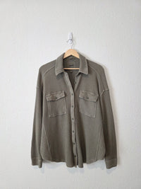 Aerie Oversized Waffle Shirt Jacket (S)