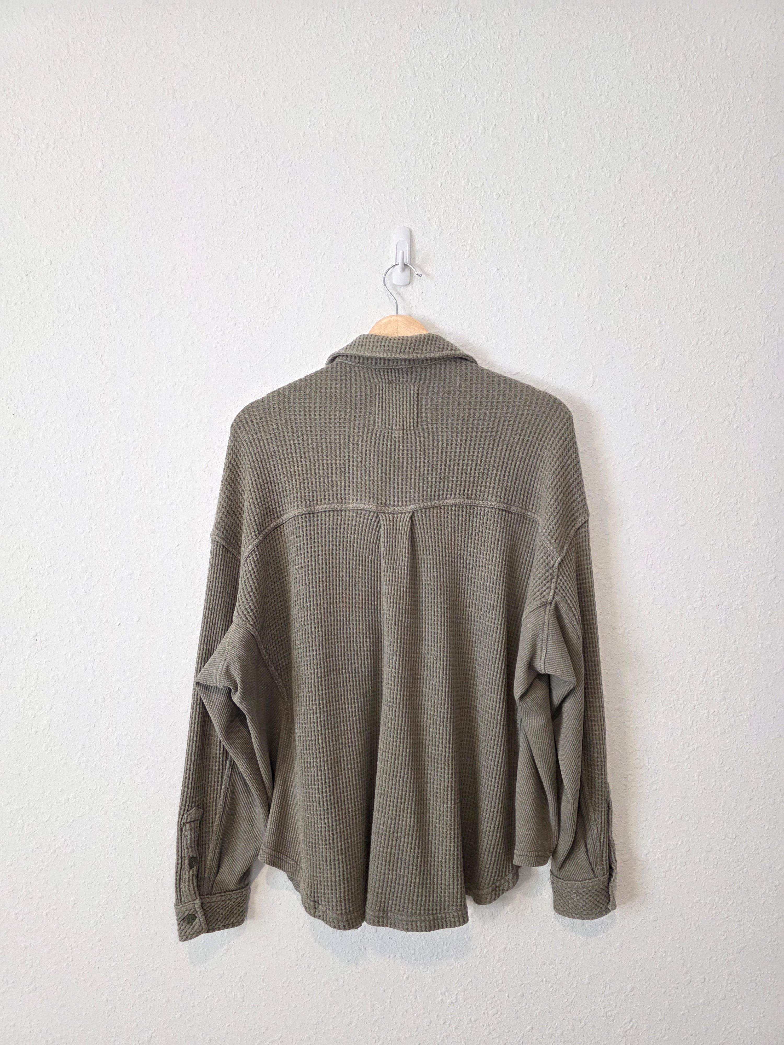 Aerie Oversized Waffle Shirt Jacket (S)