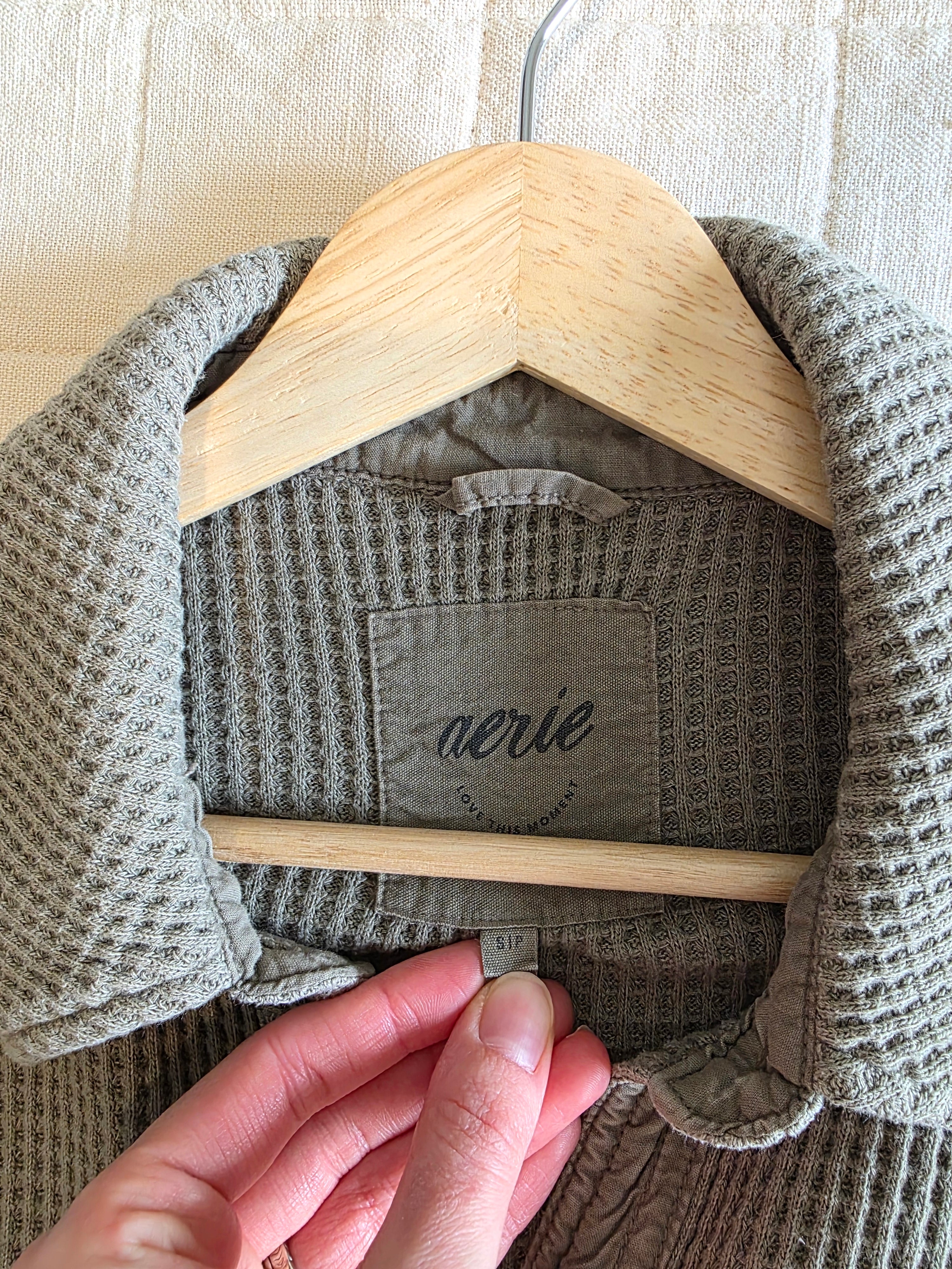 Aerie Oversized Waffle Shirt Jacket (S)