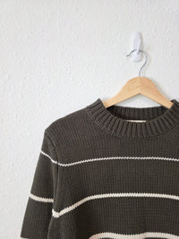 Z Supply Green Striped Sweater (S)