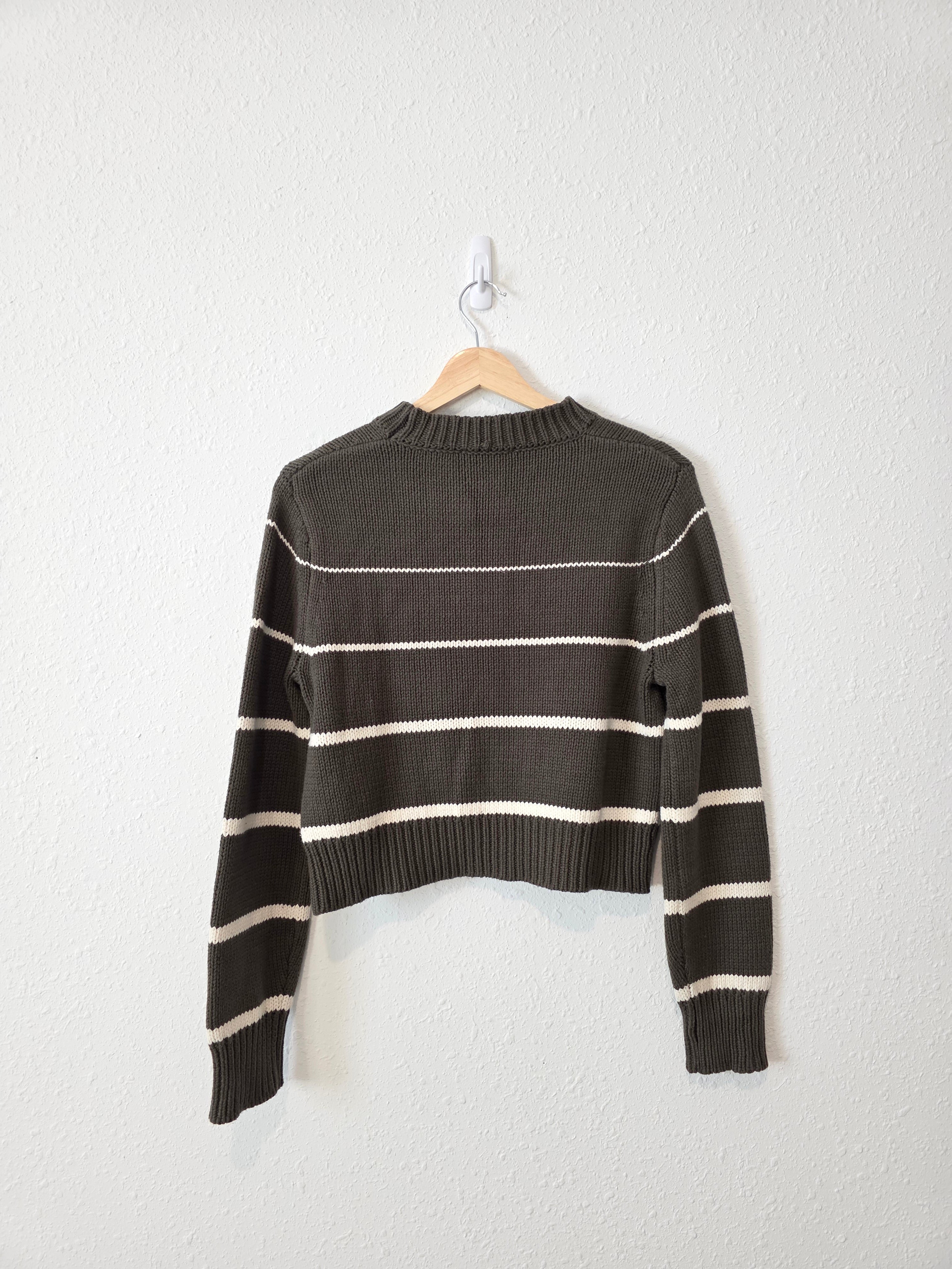 Z Supply Green Striped Sweater (S)