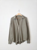 Aerie Green Waffle V Neck Sweater (M)