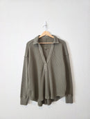 Aerie Green Waffle V Neck Sweater (M)