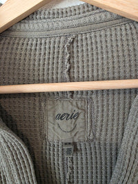 Aerie Green Waffle V Neck Sweater (M)