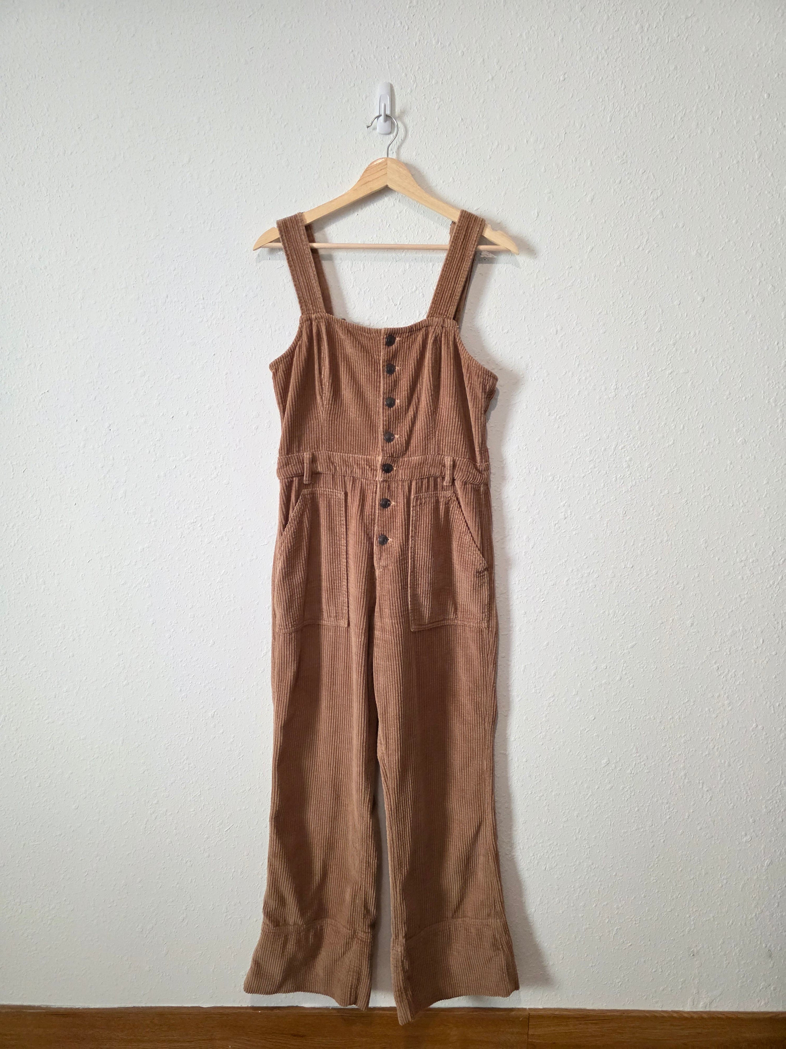 Aerie Corduroy Kick Flare Overalls (M)
