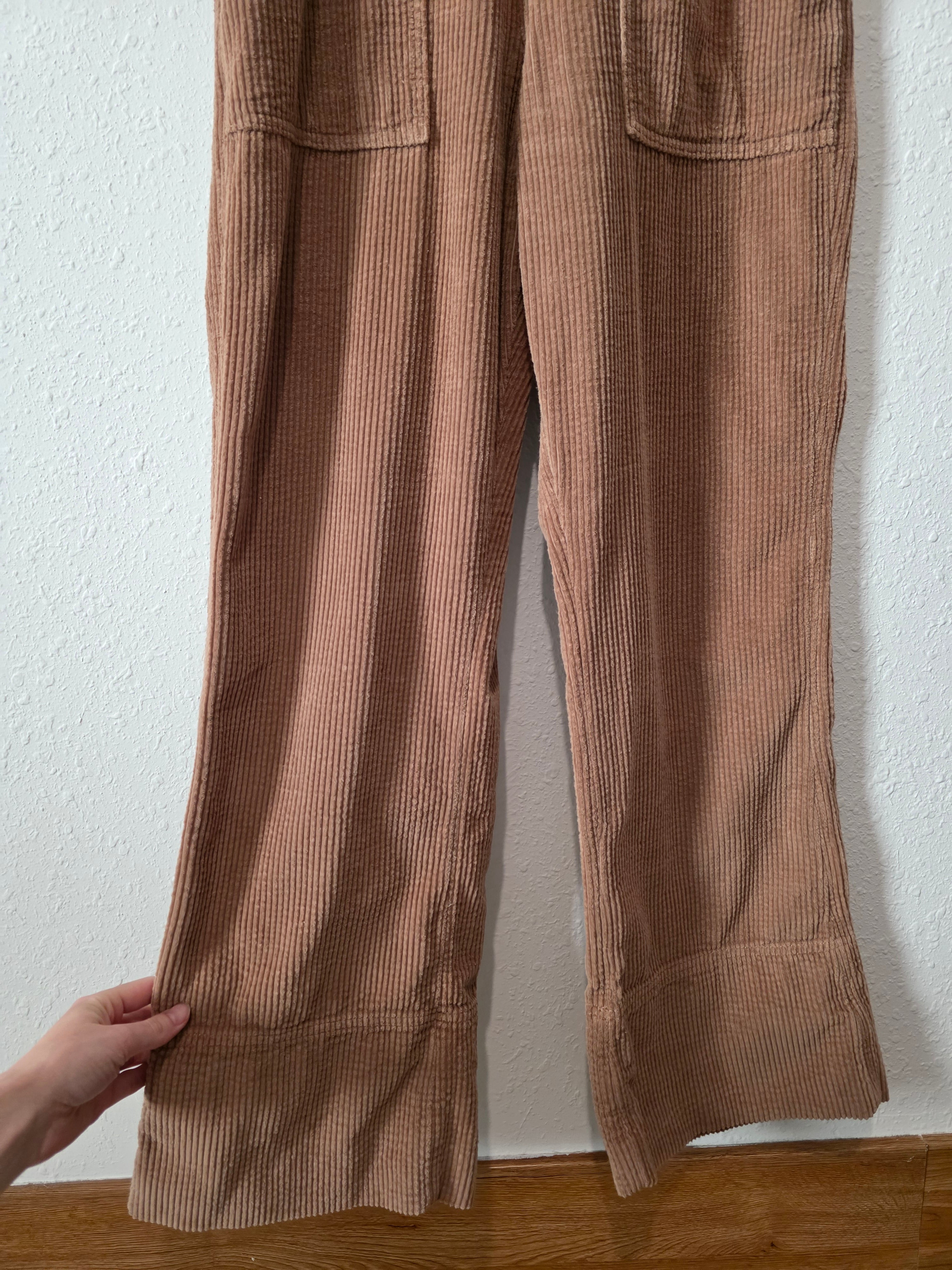 Aerie Corduroy Kick Flare Overalls (M)