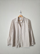 Gap Striped Linen Cotton Button Up (XL)