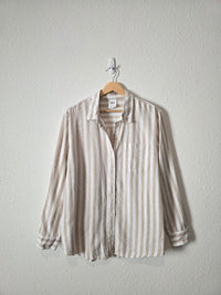Gap Striped Linen Cotton Button Up (XL)