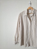 Gap Striped Linen Cotton Button Up (XL)