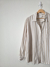 Gap Striped Linen Cotton Button Up (XL)