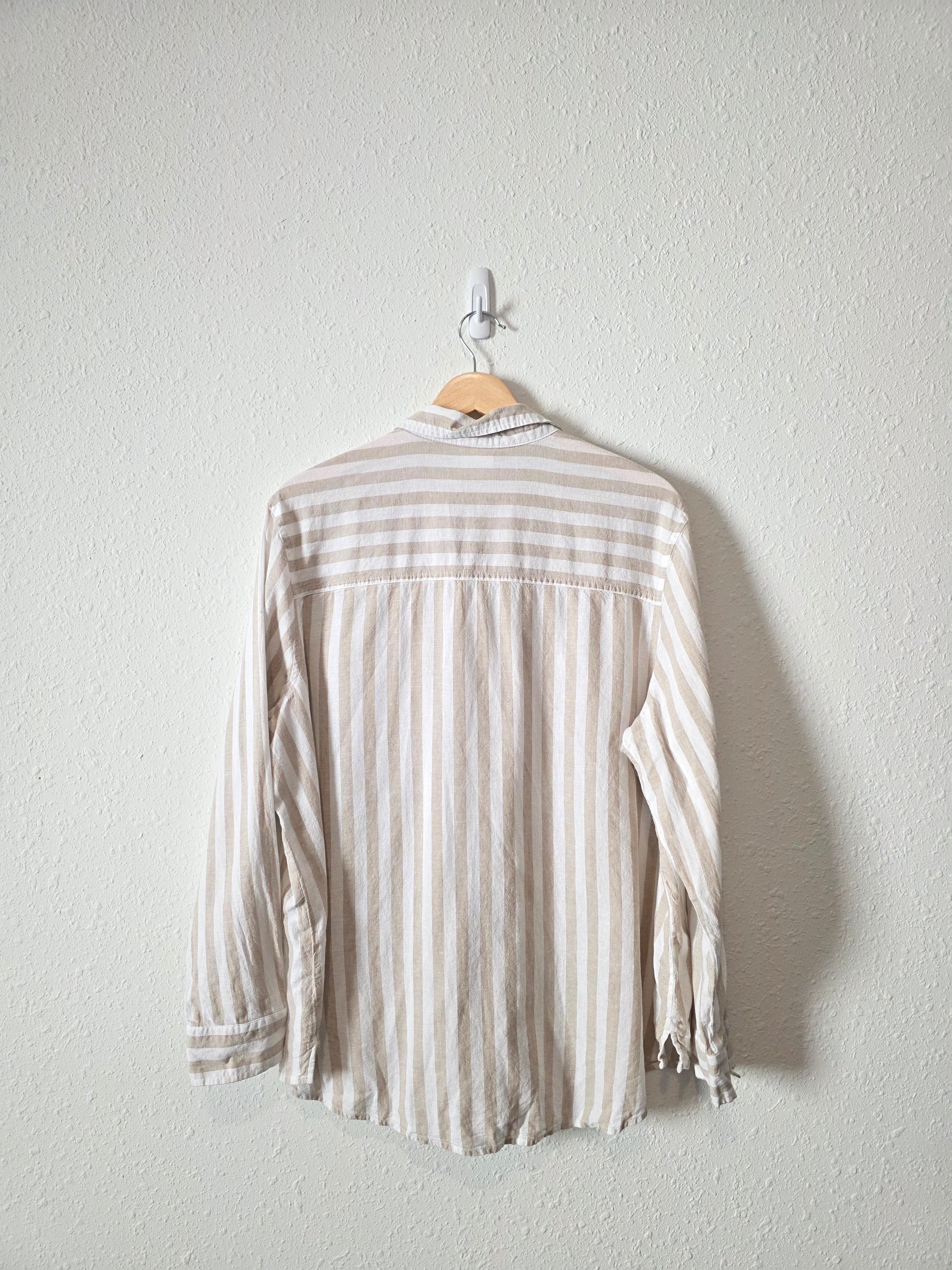 Gap Striped Linen Cotton Button Up (XL)