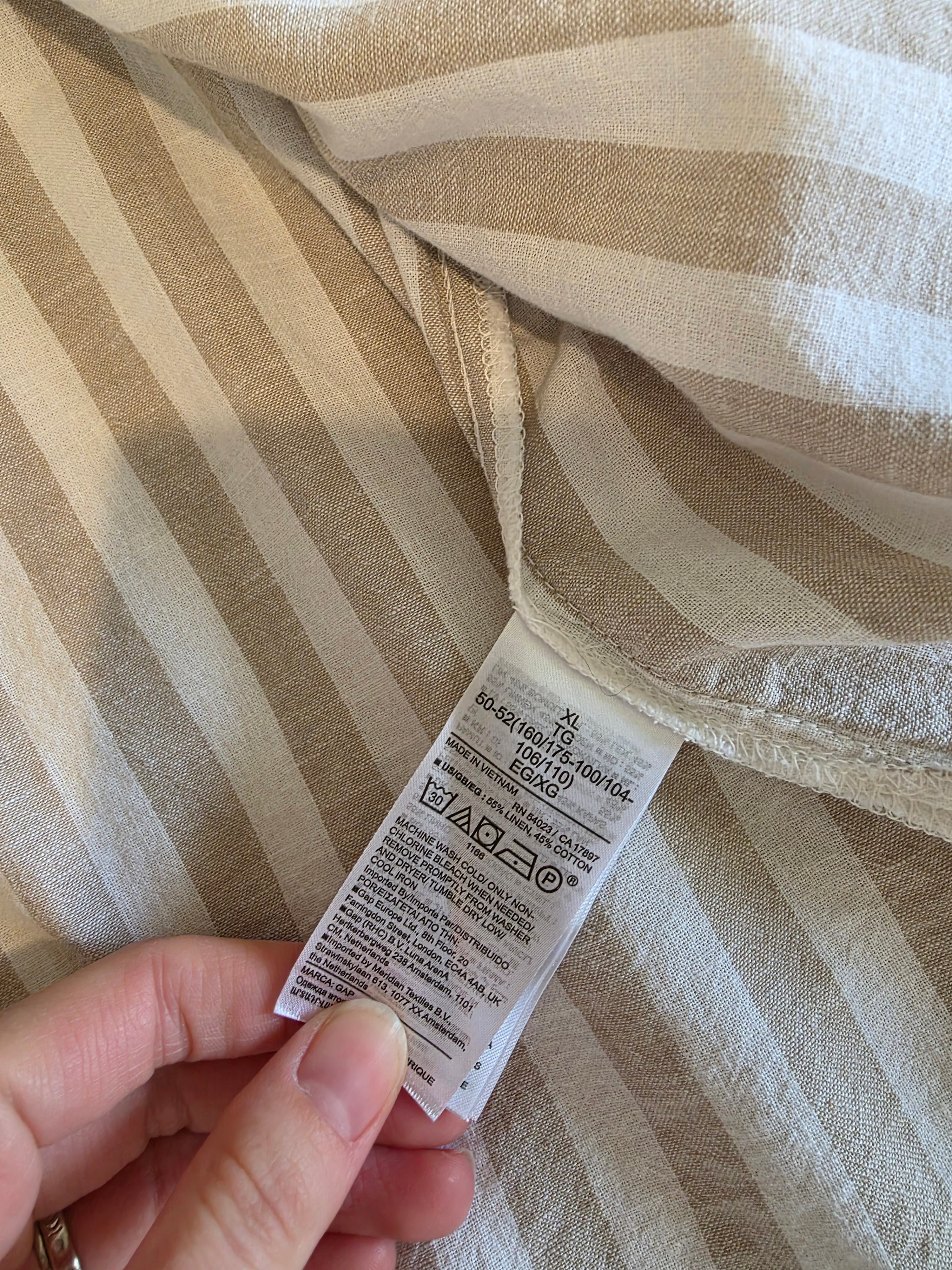 Gap Striped Linen Cotton Button Up (XL)