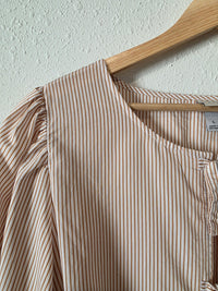 Striped Tie Front Babydoll Top (L)