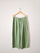 Green Wide Leg Linen Pants (M)