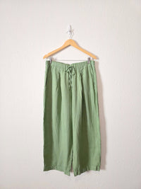 Green Wide Leg Linen Pants (M)