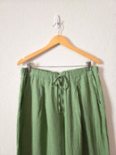 Green Wide Leg Linen Pants (M)