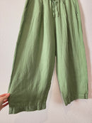 Green Wide Leg Linen Pants (M)