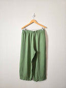 Green Wide Leg Linen Pants (M)