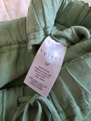 Green Wide Leg Linen Pants (M)