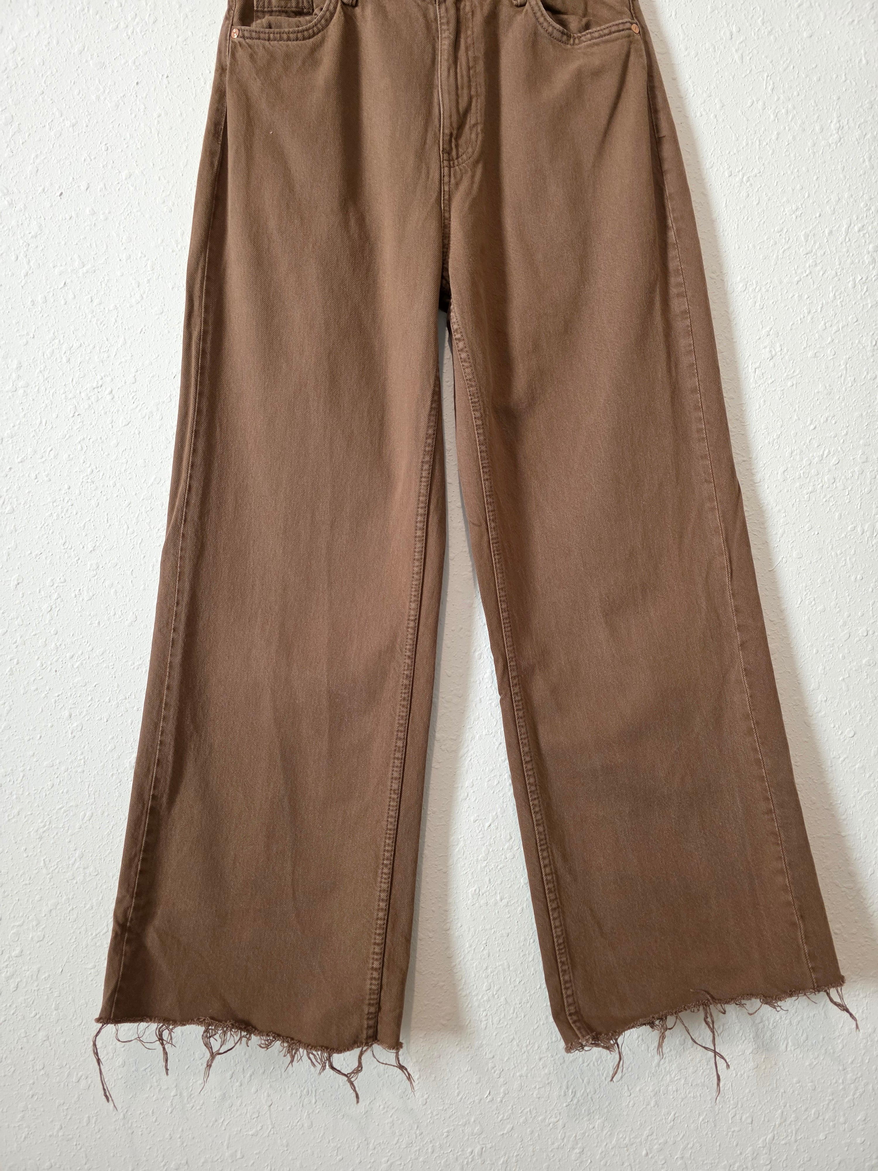 Brown Wide Leg Jeans (6)