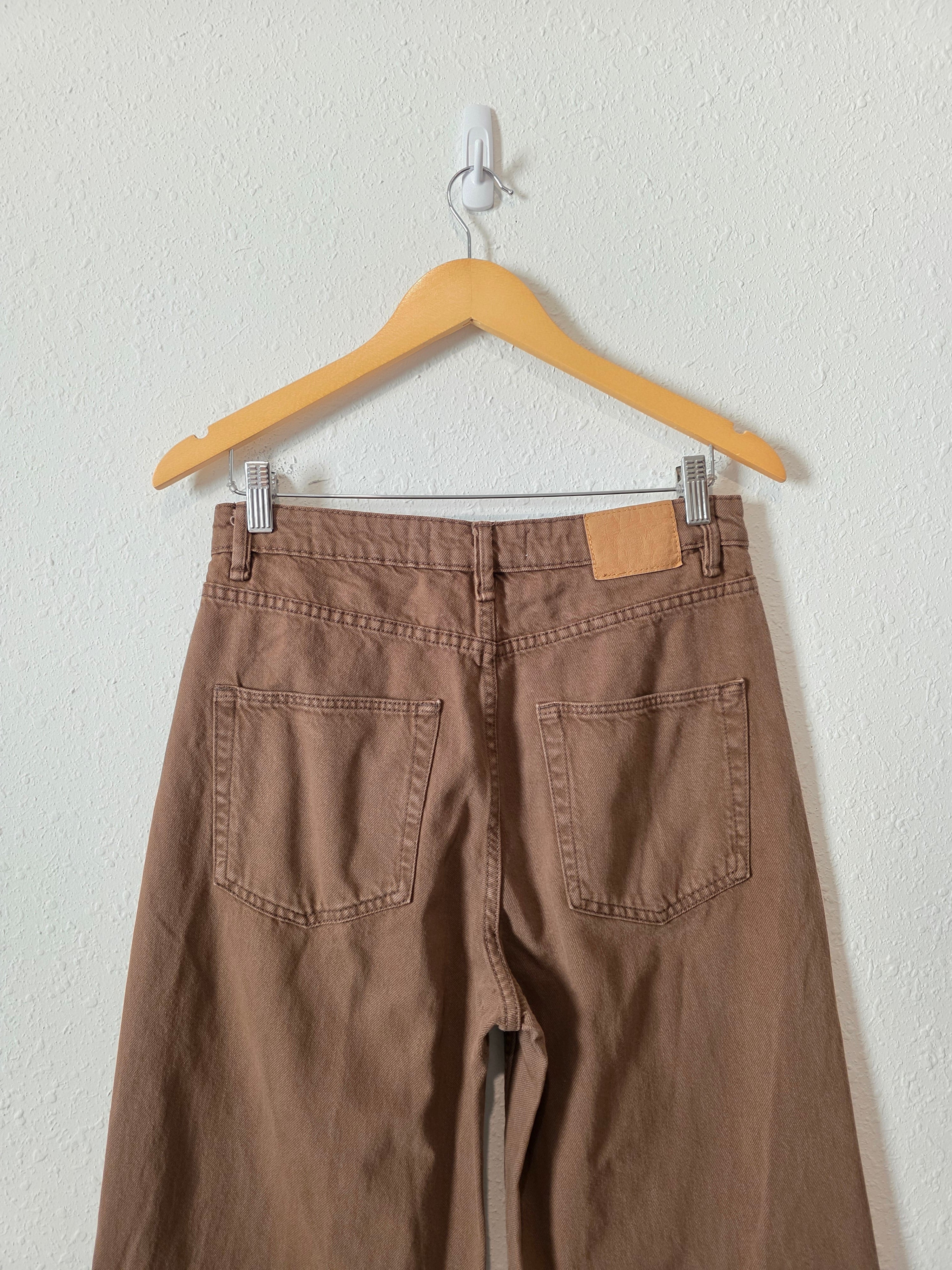 Brown Wide Leg Jeans (6)
