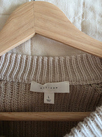 All Row Chunky Cotton Sweater (L)