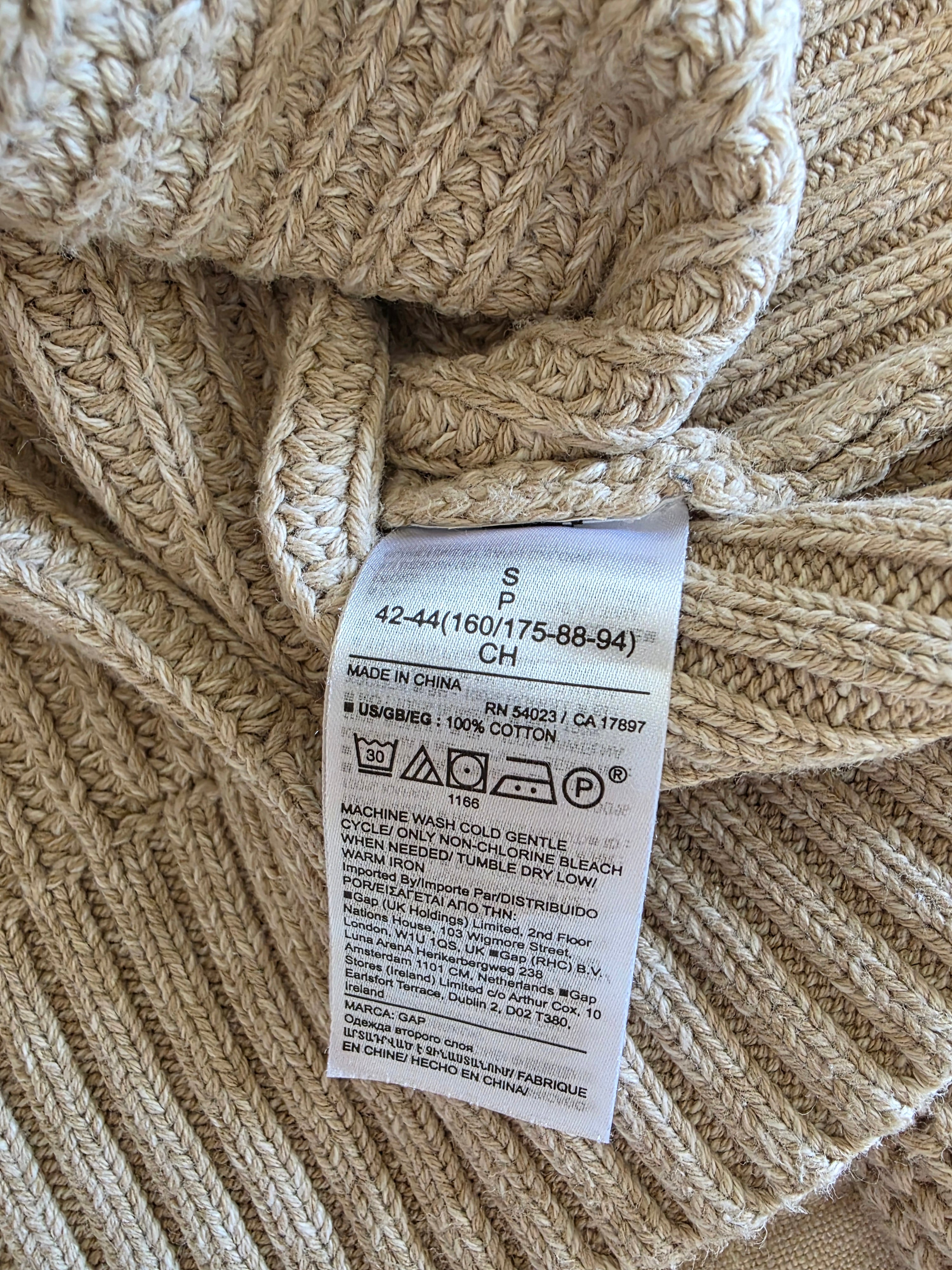 Gap Oat Chunky Cotton Sweater (S)