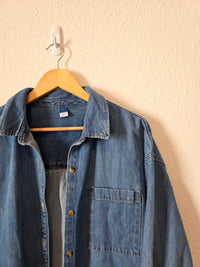 Oversized Denim Shirt Jacket (L)