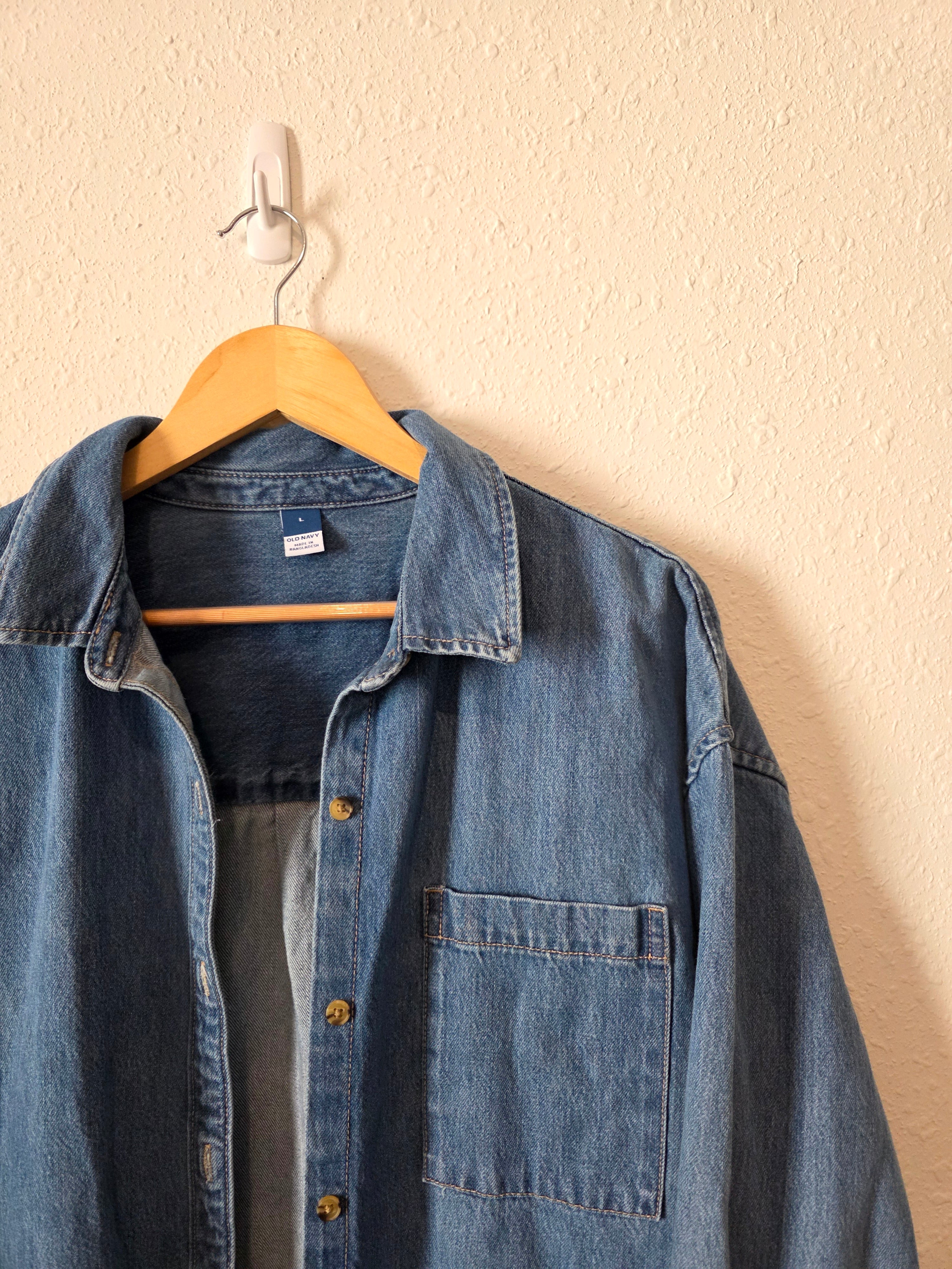 Oversized Denim Shirt Jacket (L)