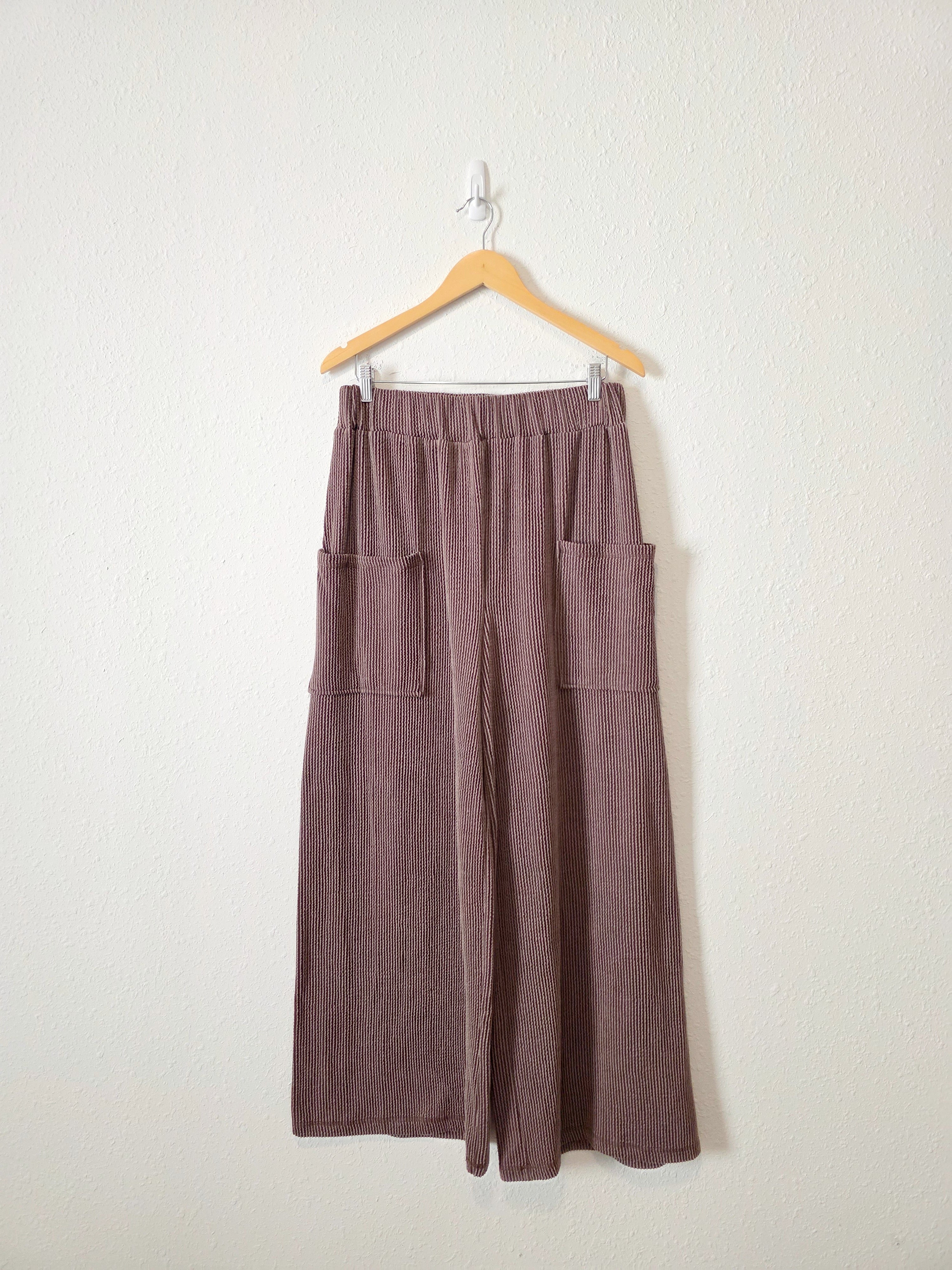 Bibi Textured Wide Leg Pants (L)