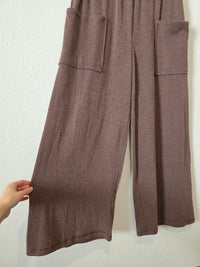 Bibi Textured Wide Leg Pants (L)