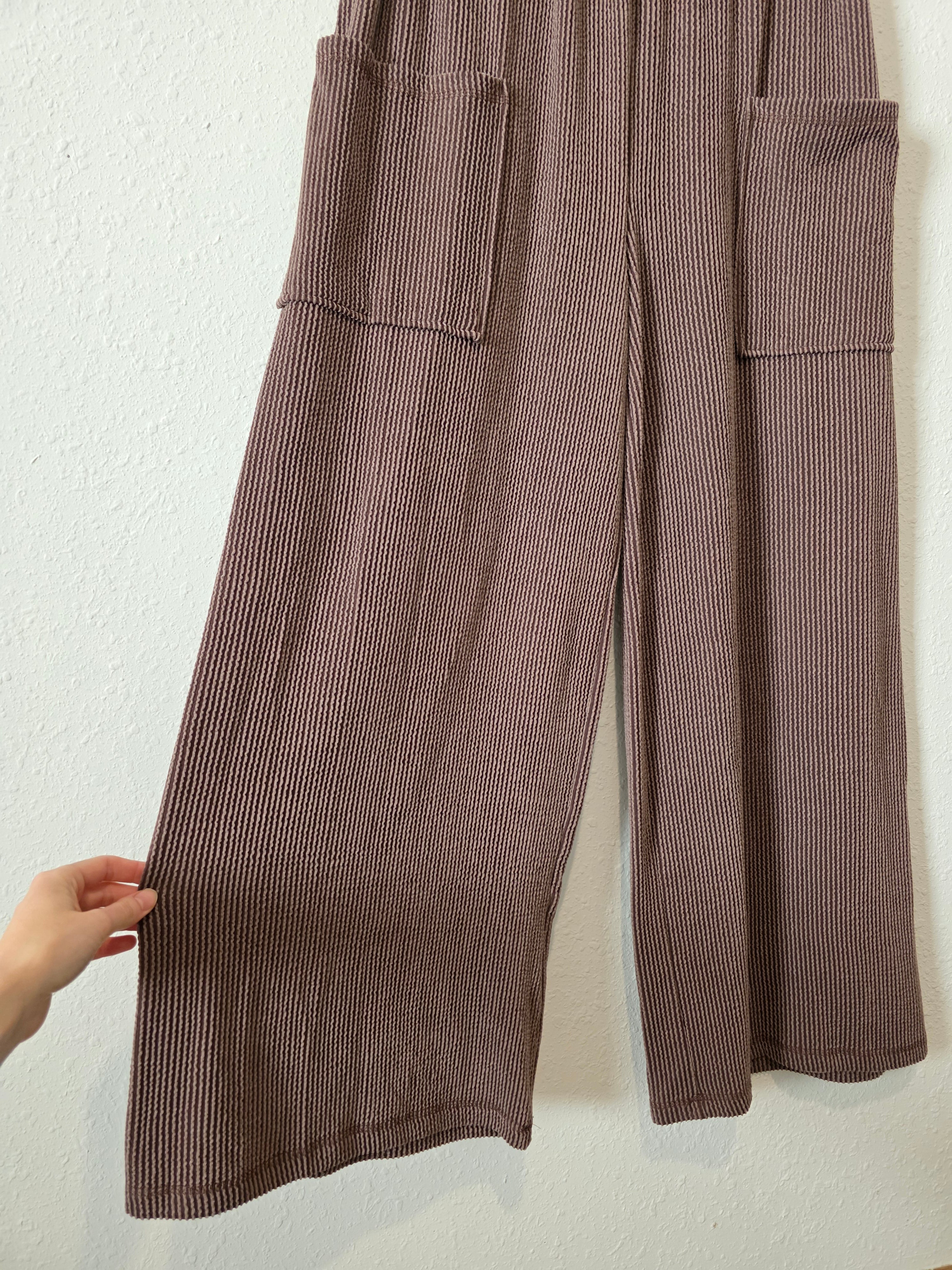Bibi Textured Wide Leg Pants (L)