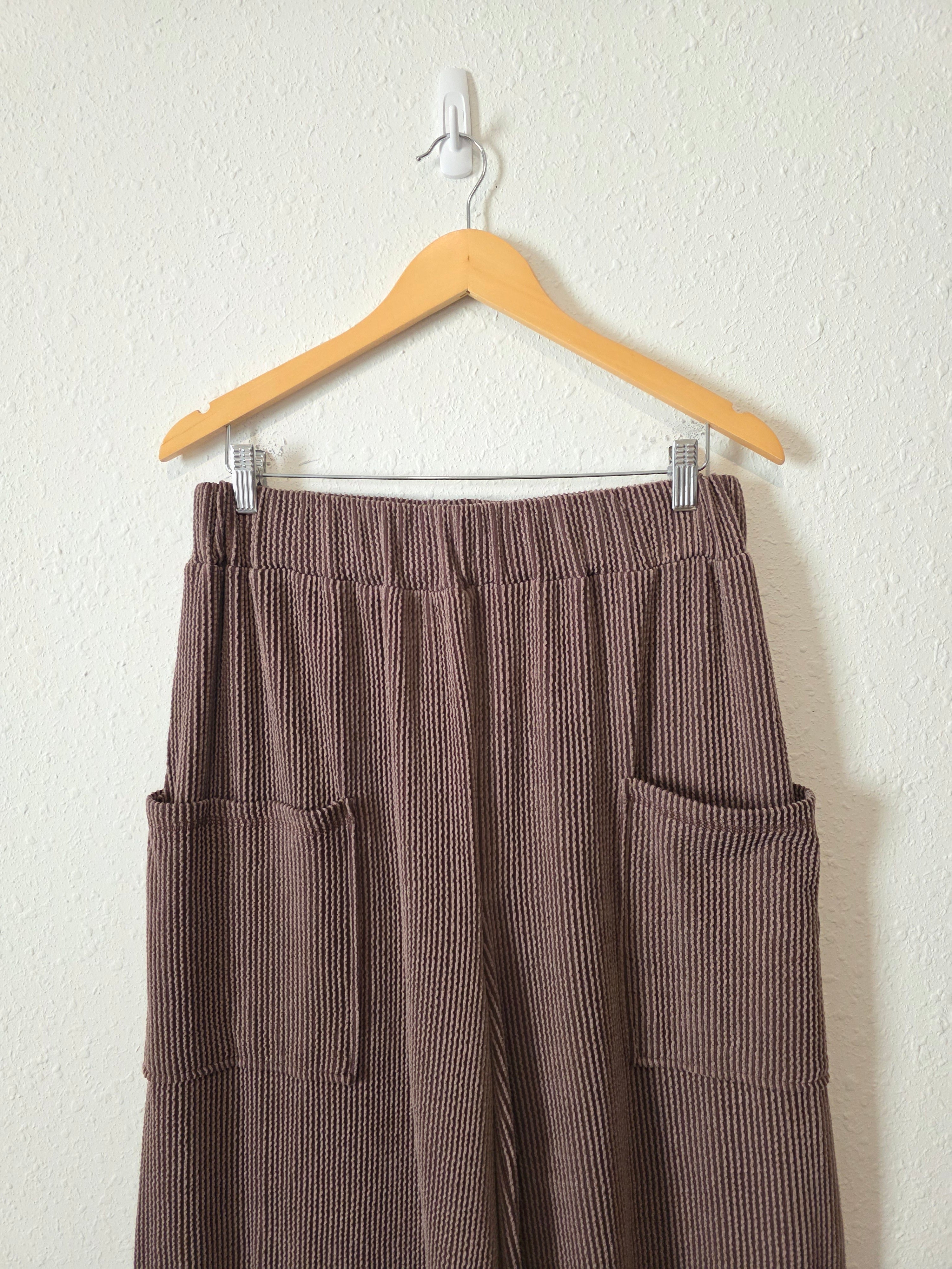 Bibi Textured Wide Leg Pants (L)