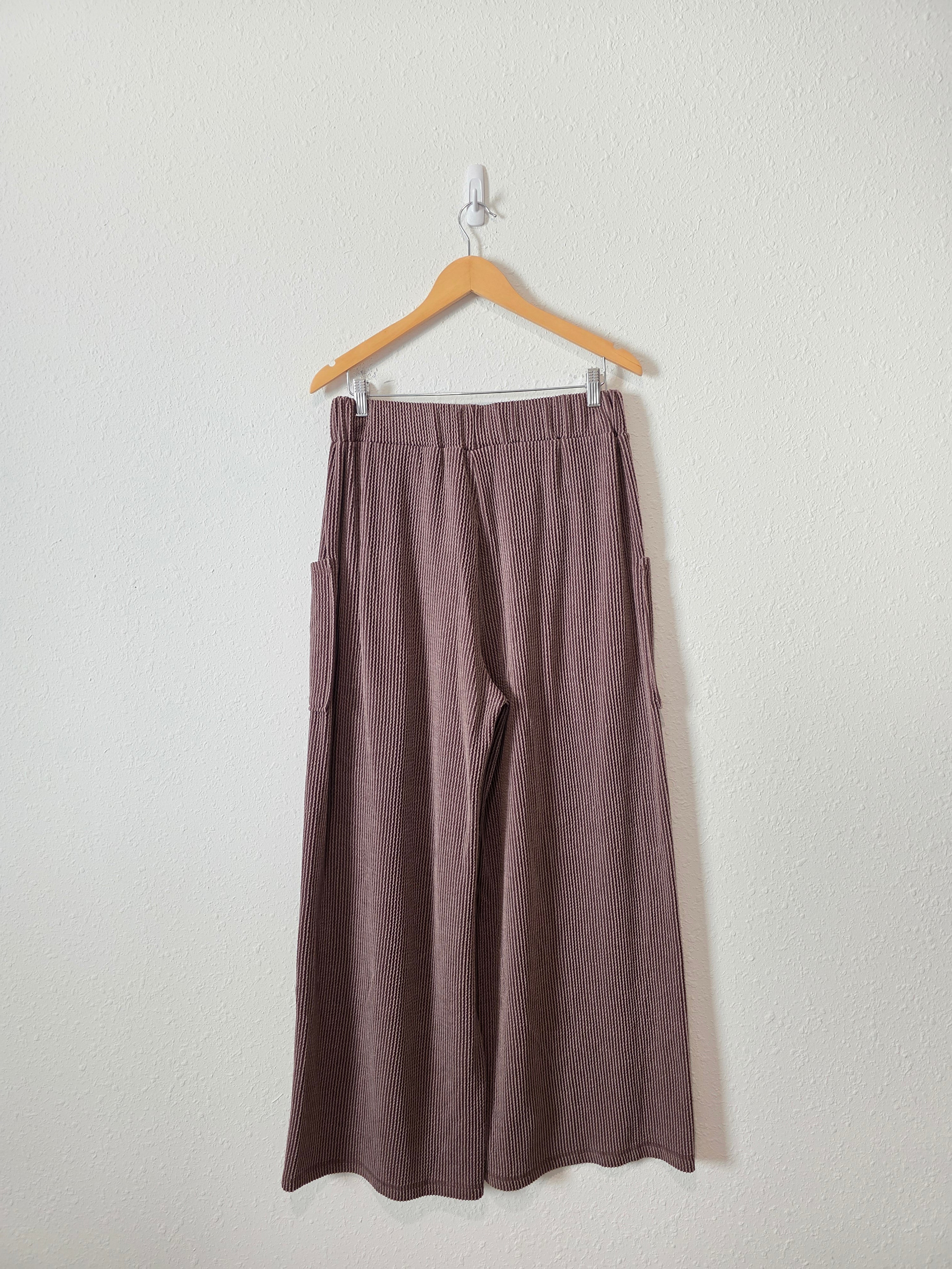 Bibi Textured Wide Leg Pants (L)