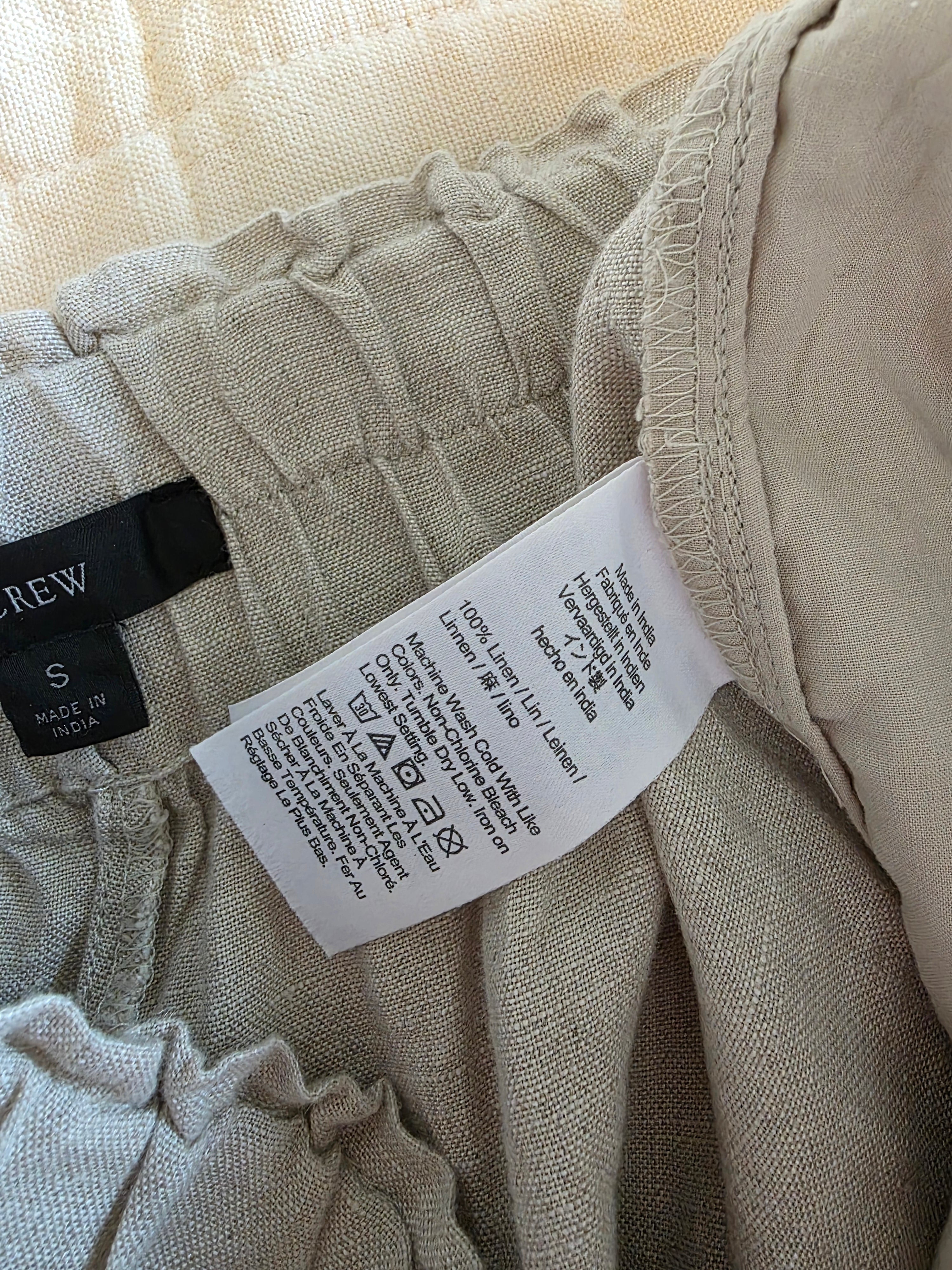 J.Crew Pull On Linen Short in Flax (S)