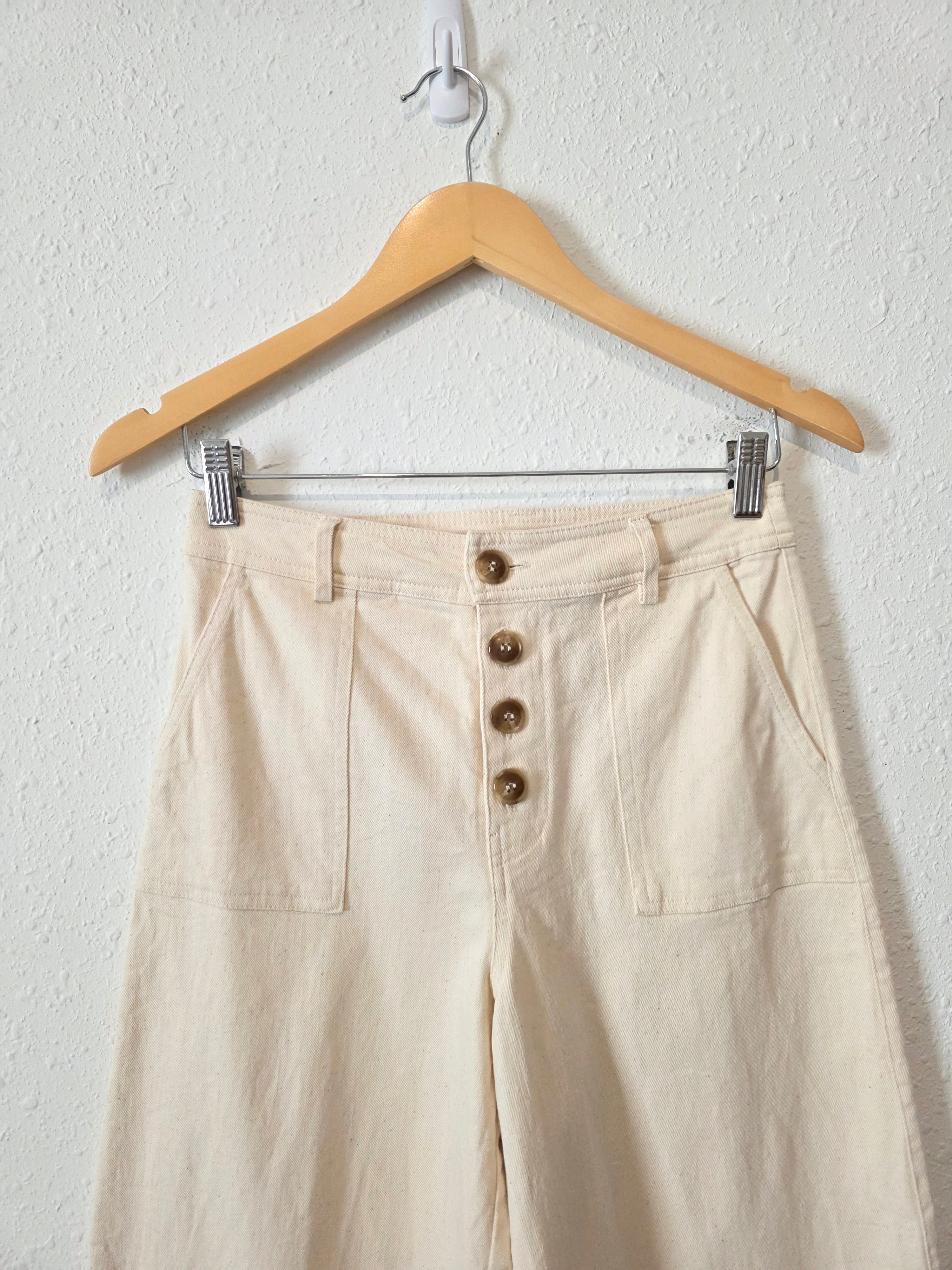 Neutral Wide Leg Jeans (S)