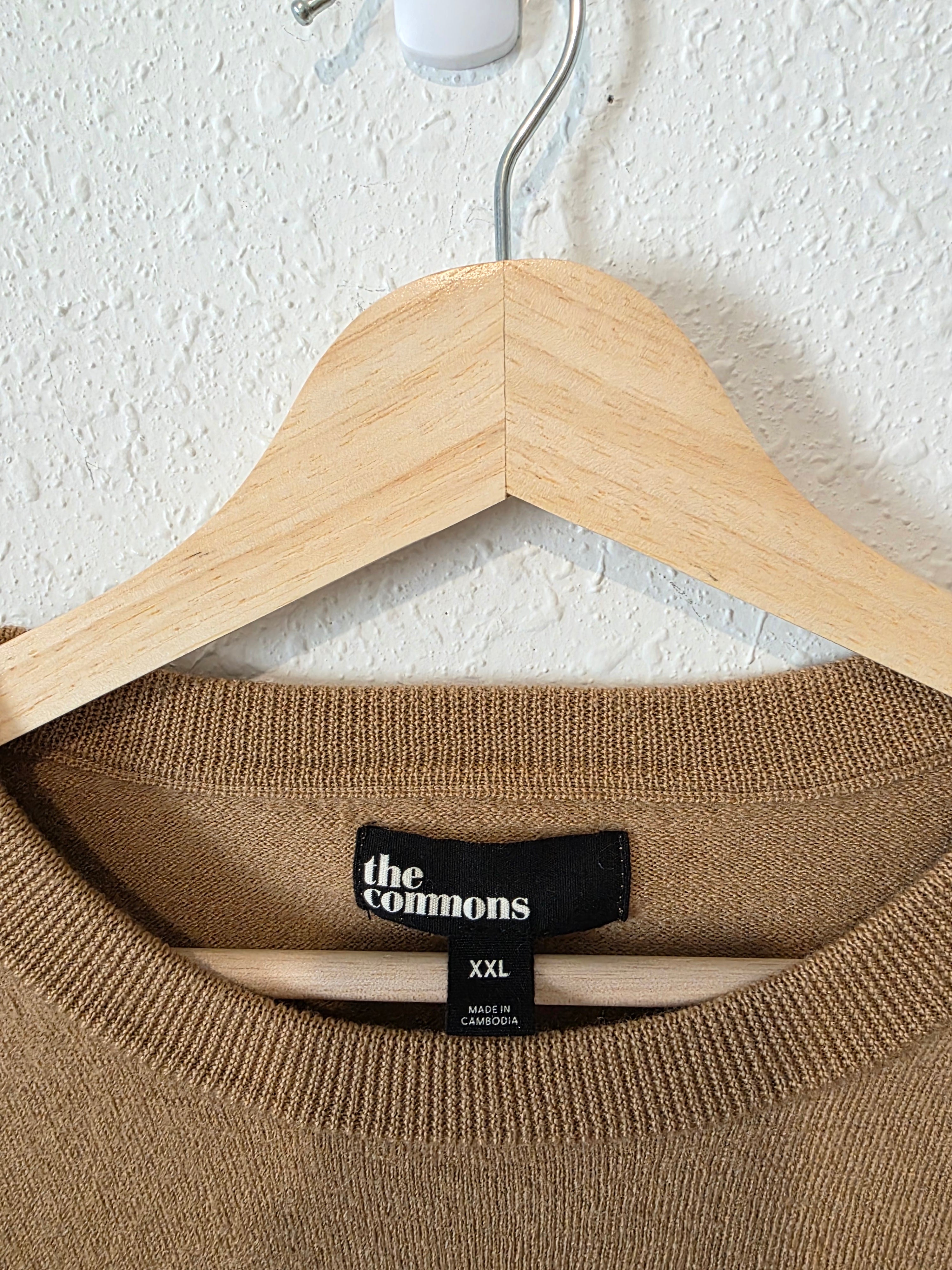 Camel Merino Wool Crewneck Sweater (XXL)