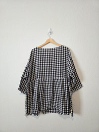Eileen Fisher Gingham Linen Tunic (L)