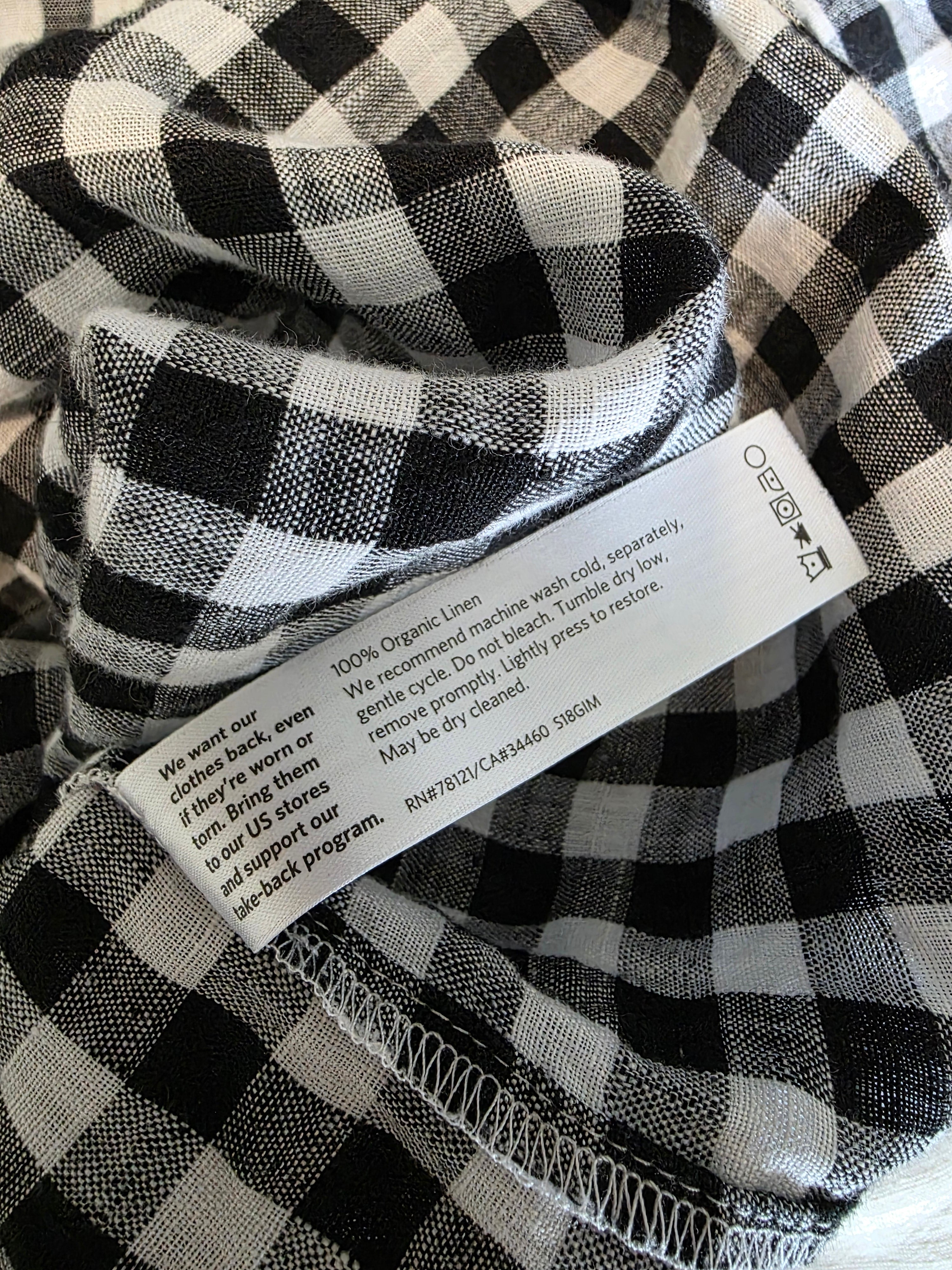 Eileen Fisher Gingham Linen Tunic (L)