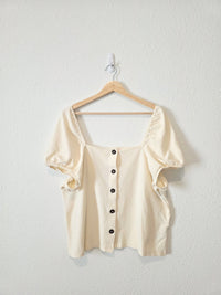 Madewell Cream Square Neck Top (XL)