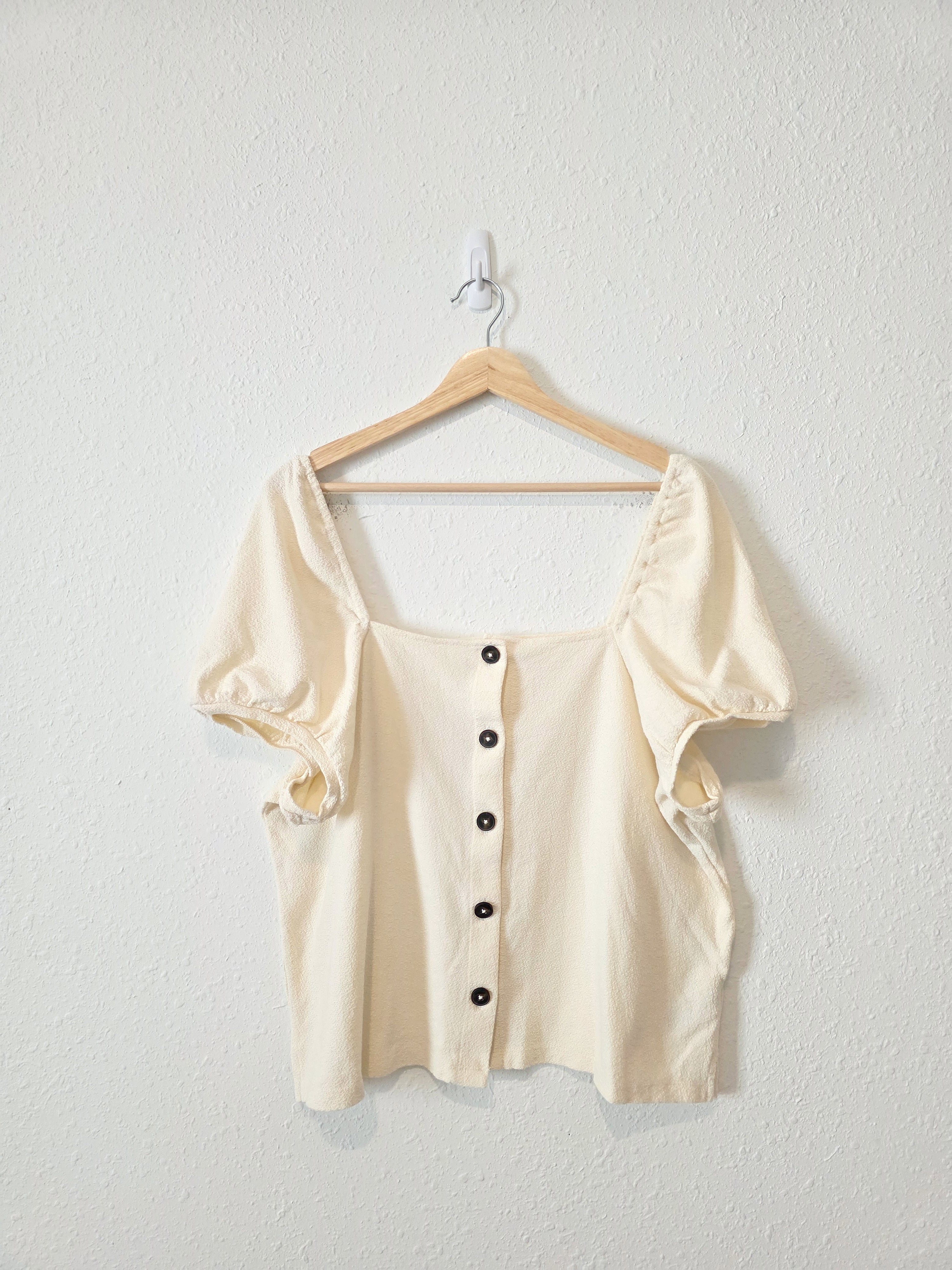 Madewell Cream Square Neck Top (XL)