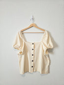 Madewell Cream Square Neck Top (XL)