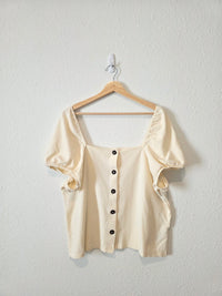 Madewell Cream Square Neck Top (XL)