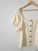 Madewell Cream Square Neck Top (XL)