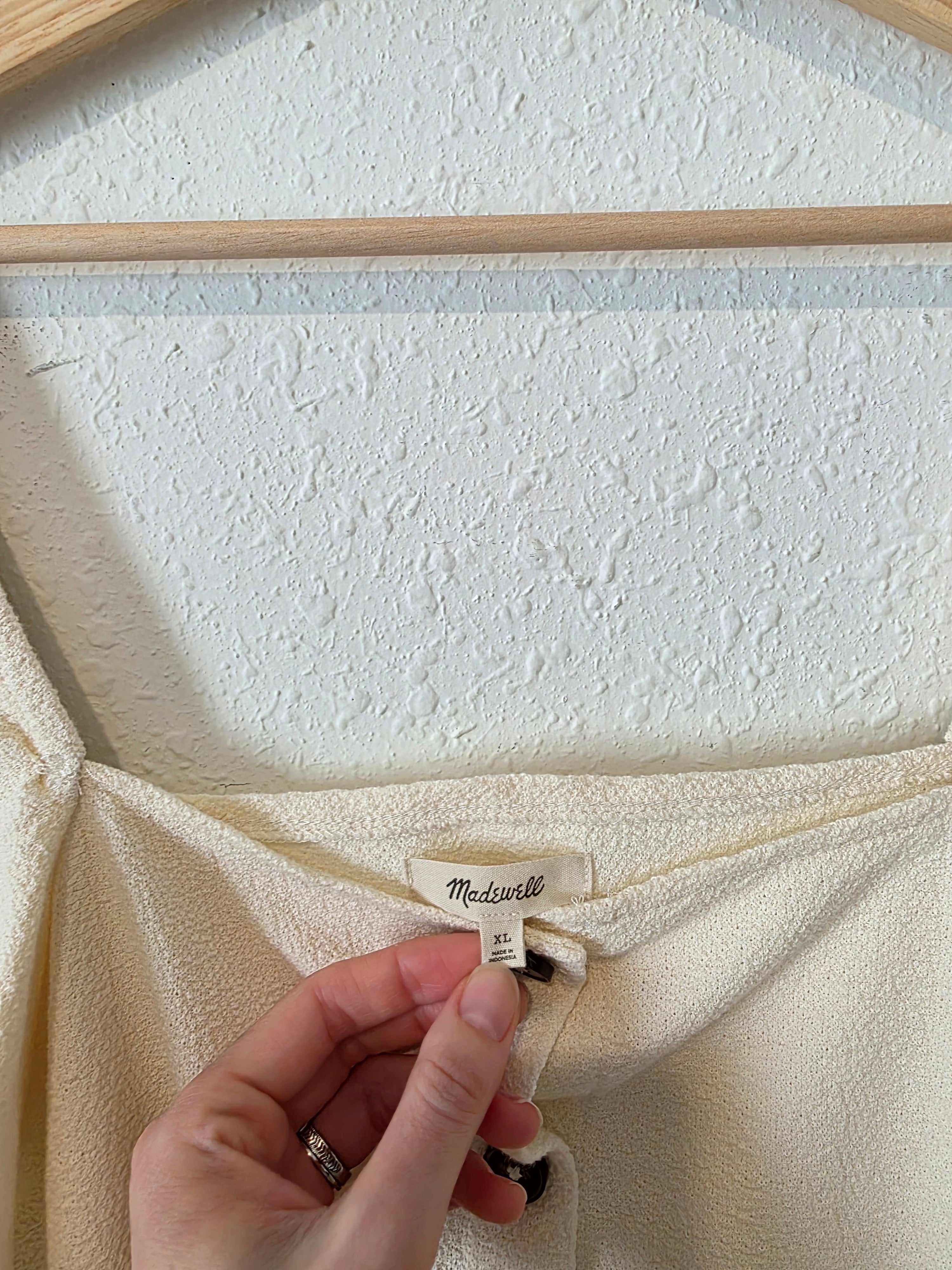 Madewell Cream Square Neck Top (XL)
