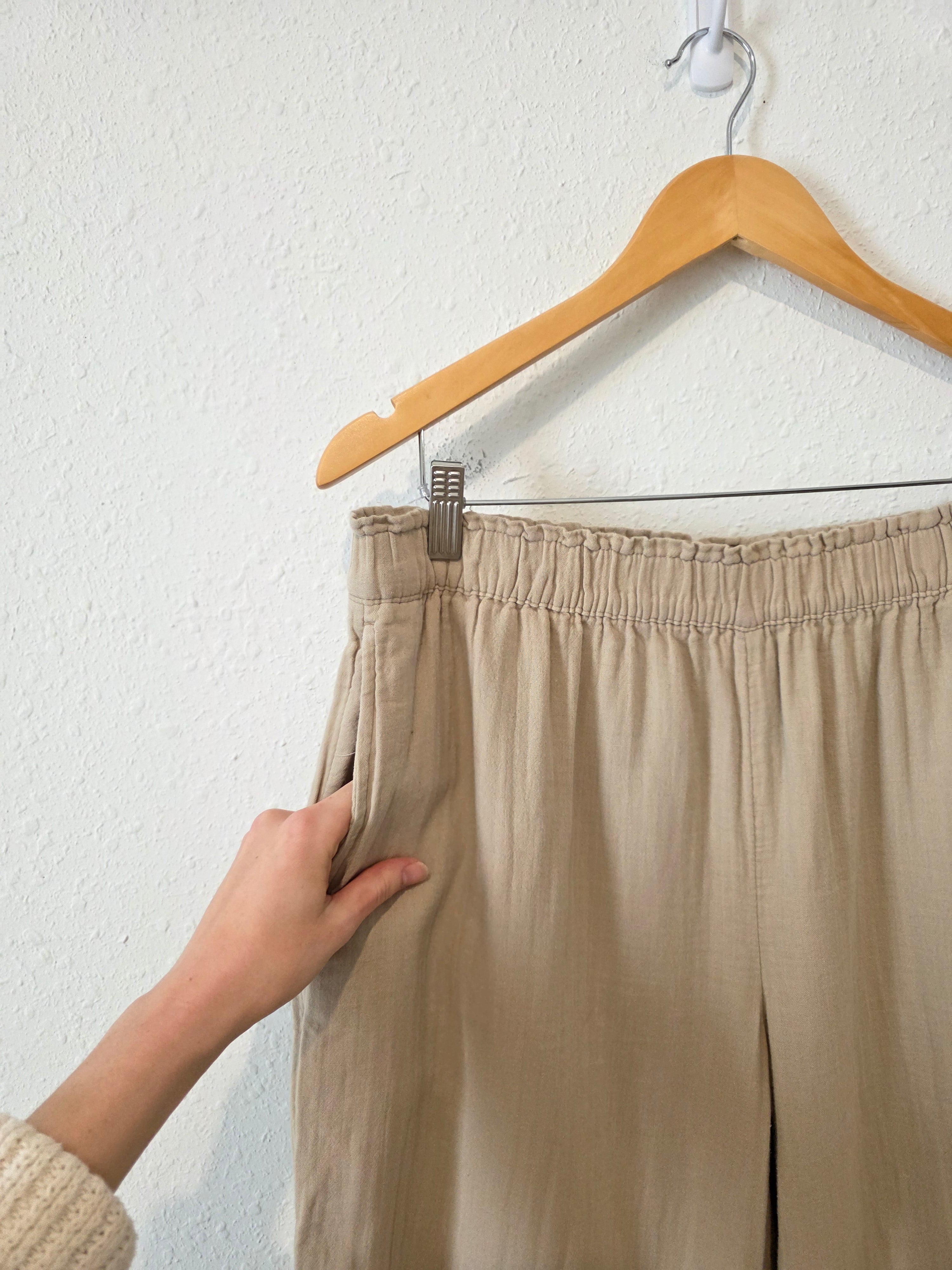 Muslin Wide Leg Pants (L)